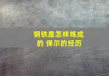 钢铁是怎样炼成 的 保尔的经历